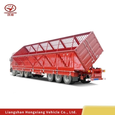 Selbstdumpffahrzeug mit 3 Achsen 50 Tonnen Rollover-Typ Stake-Lkw Halbanhänger mit Anpassung
