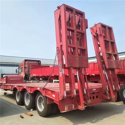 13 t Achs Lowboy Semi-Anhänger mit Dolly 3 4 5 Achs 80 t Semi-Lkw Anhänger aus Stahl