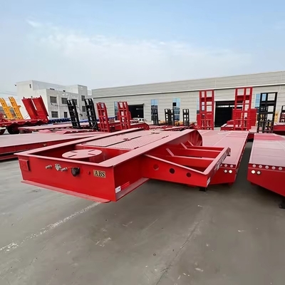 13 t Achs Lowboy Semi-Anhänger mit Dolly 3 4 5 Achs 80 t Semi-Lkw Anhänger aus Stahl