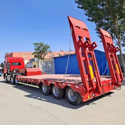13 t Achs Lowboy Semi-Anhänger mit Dolly 3 4 5 Achs 80 t Semi-Lkw Anhänger aus Stahl