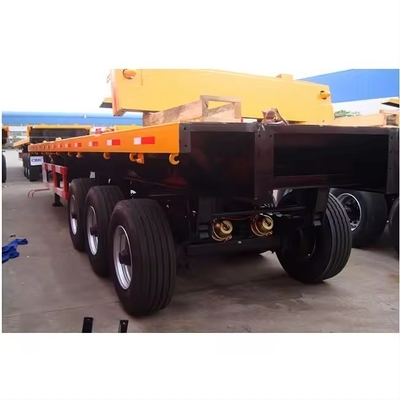 Mechanische Leiter Tri-Achsen Flachbettanhänger Lowboy Anhänger für Maschinentransport 1