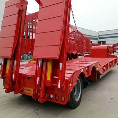 Lowboy Semi-Trailer 60-80t mit Klappkonstruktion und Flatbed-Option enthalten