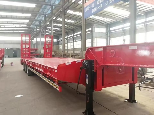 80 Tonnen 4 Achs Gooseneck Semi-Truck Anhänger Lowbed Semi-Anhänger mit Anpassung
