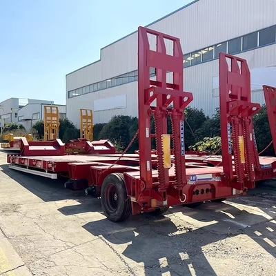 3 Achsen 40 FT Flachbett 50 Tonnen niedrig Flachbett Halbcontainer-Schifffahrzeug mit Design