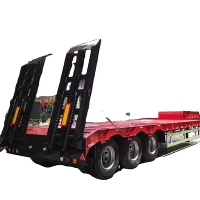 3 Achsen 40 FT Flachbett 50 Tonnen niedrig Flachbett Halbcontainer-Schifffahrzeug mit Design