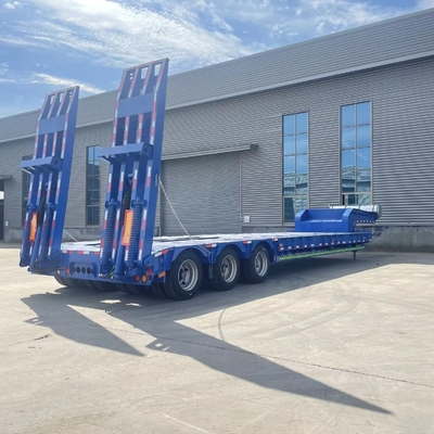 3 Achsen 40 FT Flachbett 50 Tonnen niedrig Flachbett Halbcontainer-Schifffahrzeug mit Design