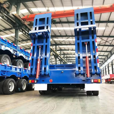 3 Achsen 70 Tonnen 40 FT 40 Tonnen Ladegerät Eisen Hydraulik Gebraucht Lowbed Truck Lowboy Lowbed Semi-Trailer