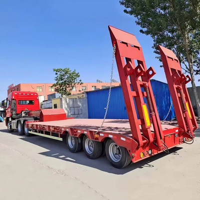 Anpassung 3 Achsen 80t Lowbed Lowboy Low Flatbed Loader Drop Deck Trailer Tread 1820mm
