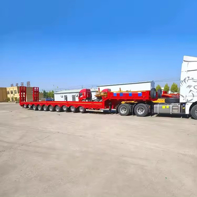 180T 200T Ausdehnbarer Modularer Niederbett Flachbettanhänger 16 Achsen in 8 Linien Schwerlastlastwagen