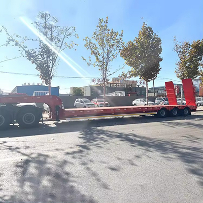 40 FT Flat Half Low Bed Loader Hook Board Transport Trailer mit Fußboden 1820 mm Flatbed