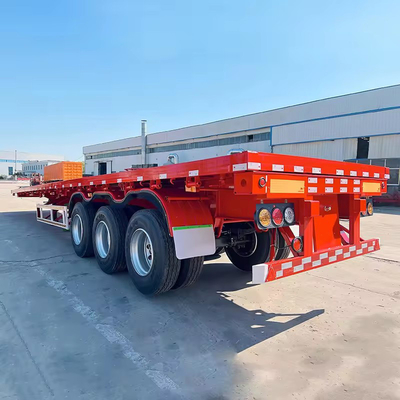 40 FT Flat Half Low Bed Loader Hook Board Transport Trailer mit Fußboden 1820 mm Flatbed