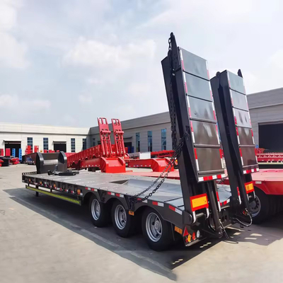 Hohe Ladekapazität 2-Achse 80t Container mit niedrigem Bett Chassis Flatbed Trailer Anpassung