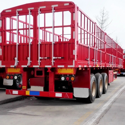 Stahl 3 Achsen 4 Achsen Seitenwandzaun Semi-Anhänger mit ABS Anti-Block Bremssystem