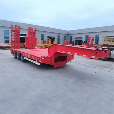 40 ft 80 Tonnen Flachbett-Semi-Anhänger aus Kohlenstoffstahl für Containertransport