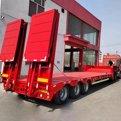 20ft 40ft Flachbett Transportcontainer Flachbettanhänger mit 10 Reifen und 2,3 Achsen