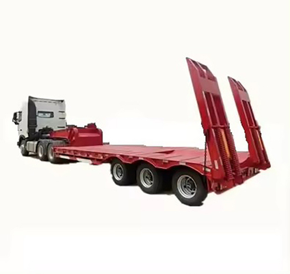 3 Achsen 40 FT Flachbett 50 Tonnen Container Low Boy Low Bed Semi-Trailer mit Flachbett