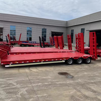 3 Achsen 40 FT Flachbett 50 Tonnen Container Low Boy Low Bed Semi-Trailer mit Flachbett