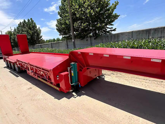 12-15 Meter Mautfahrzeuganhänger hohe Tragfähigkeit niedriges Flachbett Ingenieur-Semi-Anhänger