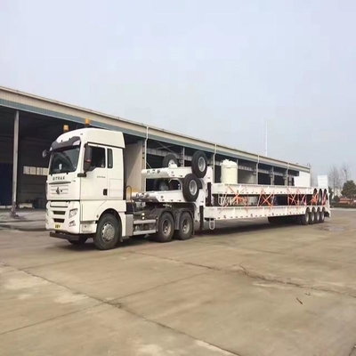 40ft 3 Achsen Niederbettbehälter Gooseneck Flachbett-Semi-Anhänger mit breitem Klettern