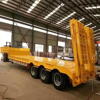 12 m Flachbett Flachbett Fracht Semi-Trailer mit 3 Achsen Gänsehals Transport Niedrigbett