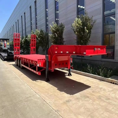 Aufhängungssysteme nach dem Typ des Anhängerarms 10 Reifen 4-Achsel-Lowboy-Anhänger mit Hydraulikleiter