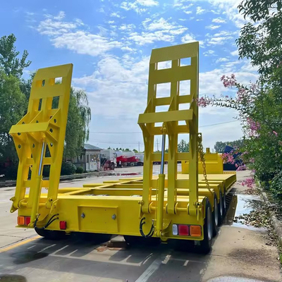 Aufhängungssysteme nach dem Typ des Anhängerarms 10 Reifen 4-Achsel-Lowboy-Anhänger mit Hydraulikleiter