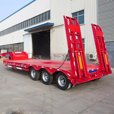 Schwerlastbagger Radlader Niedrigbett Flachbett Lkw Anhänger mit Hydraulikleiter