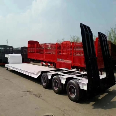 1 Jahr Kundendienst 3 Achsen 50 t Lowbed Lowboy Low Flatbed Loader Drop Deck Trailer