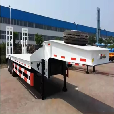 40ft Schwerlast-Low Loader-Flachbett-Halbanhänger für Container- und Maschinentransport