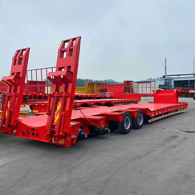 60t Entwurfsbagger-Ladegerät abnehmbarer Gänsehals-Lowboy-Lkw-Anhänger
