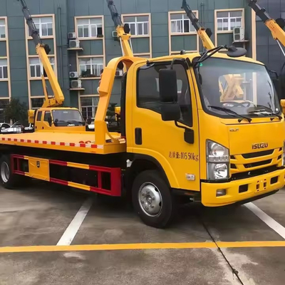 Qing Ling 4*2 Niedrigwinkel-Full-Land-Flachbett-Schleppwagen-Wrecker für die technische Unterstützung