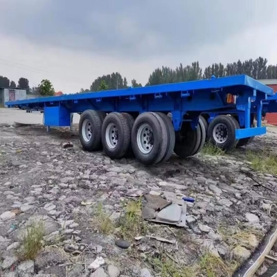 13500X3000X1550 mm Eisen-Lowbed Semi-Trailer für den Maschinenverkehr 13m Flatbed Trailer