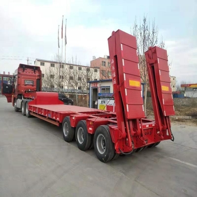 Niedriglastwagen 20 Fuß Flachbett 40 Fuß 40 Fuß Container Flachbett Anhänger 28t Landebein