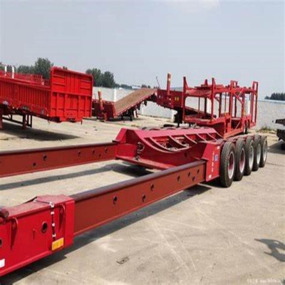Mehrfachachs-Flachbett-Tiefbett-Anhänger-Ladegerät Flachbett-Lkw-Halbanhänger-Streifen 1820mm