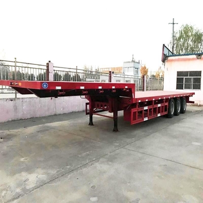Stahl-Flachbett-Anhänger 20FT 40FT 3/4/5 Achsen Niedrigbett-Halbanhänger für Containertransport