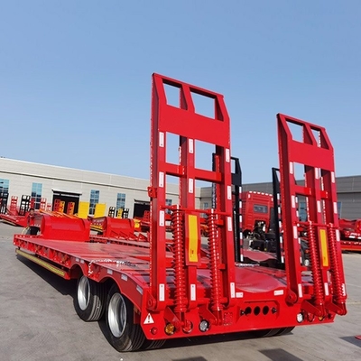 Stahl-Flachbett-Anhänger 20FT 40FT 3/4/5 Achsen Niedrigbett-Halbanhänger für Containertransport