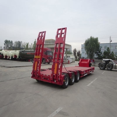 Stahl-Flachbett-Anhänger 20FT 40FT 3/4/5 Achsen Niedrigbett-Halbanhänger für Containertransport