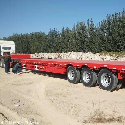 Stahl-Flachbett-Anhänger 20FT 40FT 3/4/5 Achsen Niedrigbett-Halbanhänger für Containertransport