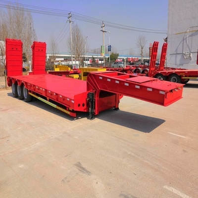 Stahl-Flachbett-Anhänger 20FT 40FT 3/4/5 Achsen Niedrigbett-Halbanhänger für Containertransport