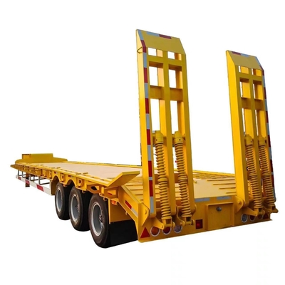 3/4/5 Achse Niedrigbettlader Flach Gänsehals Flachdeckrampe Hydraulische Leiter Einziehbare Halbfalteranhänger zum Laden
