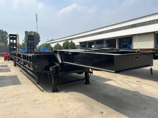 3 Achsen 60 Tonnen Unterdeck Flachdeck Niedrigbett Semi-Anhänger für Schwerlasttransport