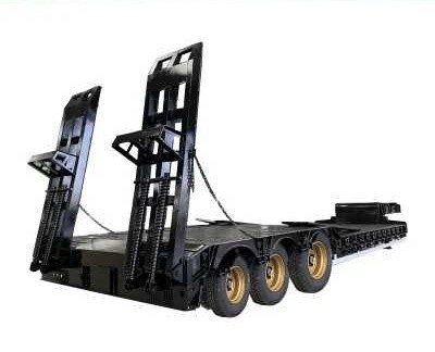 3 Achsen 60 Tonnen Unterdeck Flachdeck Niedrigbett Semi-Anhänger für Schwerlasttransport