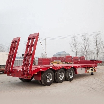 Shandong Low Flat Trailer für schwere Maschinen in individueller Farbe
