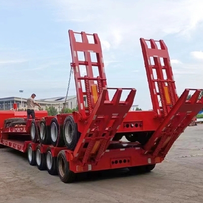 Shandong Low Flat Trailer für schwere Maschinen in individueller Farbe