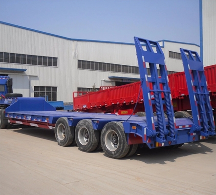 Shandong Low Flat Trailer für schwere Maschinen in individueller Farbe