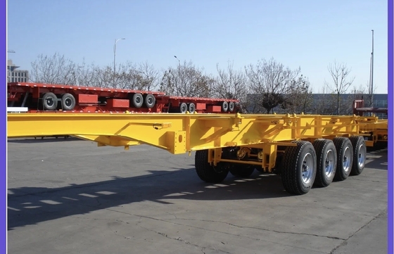 Zweispurige Bremsanlage EHL9400TJZ40 3 Achsen 40 FT Flatbed Skeleton Semi-Truck Anhänger
