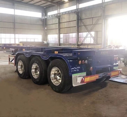 Flatbed 3-Achs 20- und 40-Fuß Dock Container Skeleton Truck Anhänger für Langlebigkeit