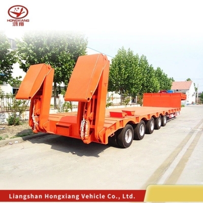 Q345b / T700 Stahl-Hauptstrahl 3/4-Achsen-Laufbett-Lkw-Anhänger für schwere Maschinen
