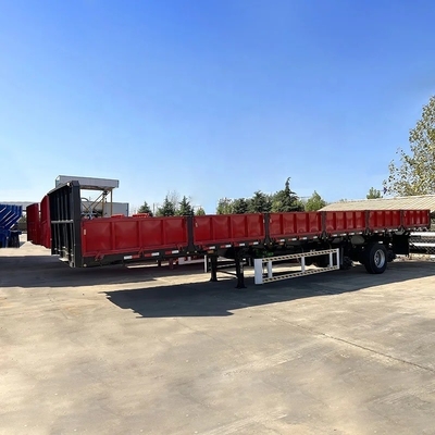 2/3/4 Achse chinesischer Stahlseitenwand Flach-Schienenanhänger für Schwerlasttransport