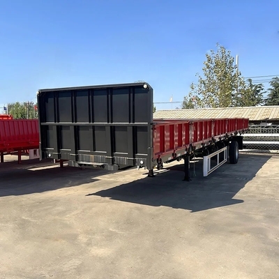 2/3/4 Achse chinesischer Stahlseitenwand Flach-Schienenanhänger für Schwerlasttransport